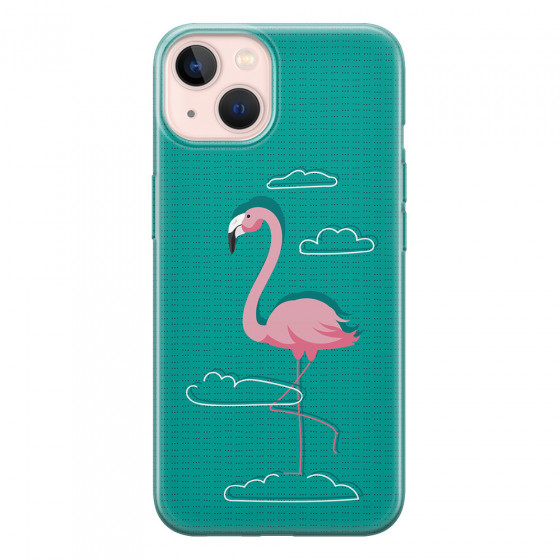APPLE - iPhone 13 Mini - Soft Clear Case - Cartoon Flamingo