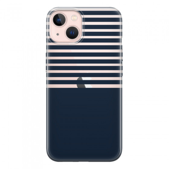 APPLE - iPhone 13 Mini - Soft Clear Case - Life in Blue Stripes