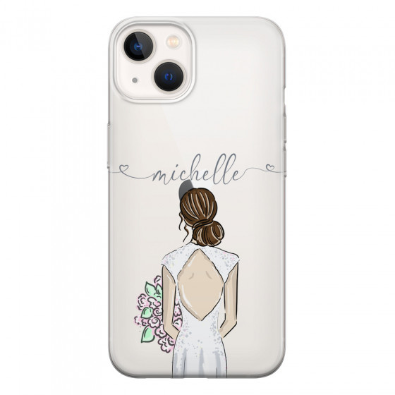 APPLE - iPhone 13 - Soft Clear Case - Bride To Be Brunette II. Dark