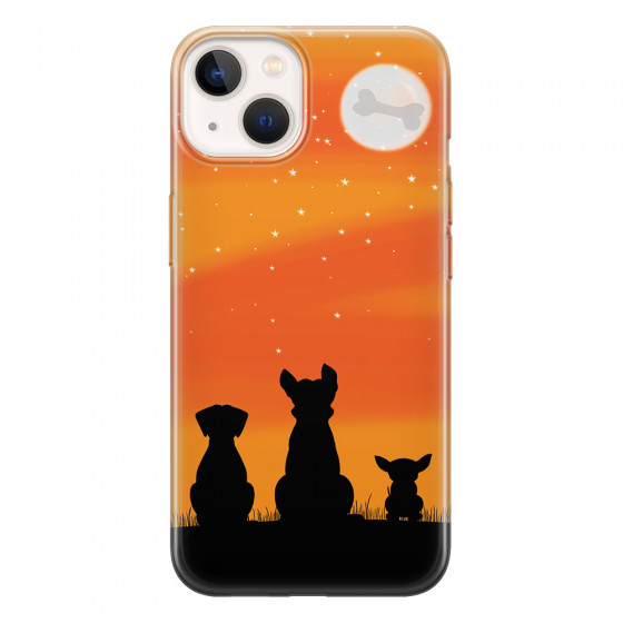 APPLE - iPhone 13 - Soft Clear Case - Dog's Desire Orange Sky