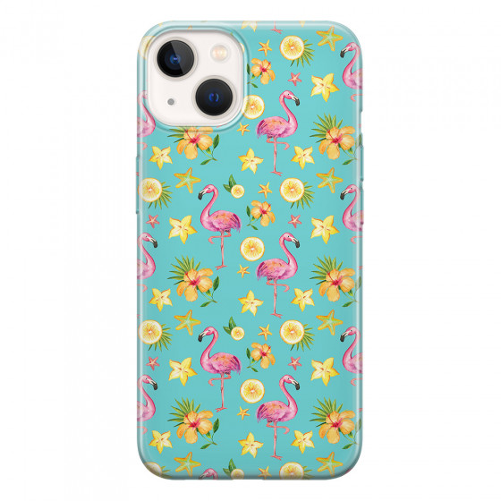 APPLE - iPhone 13 - Soft Clear Case - Tropical Flamingo I