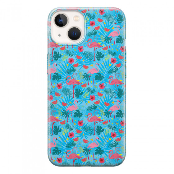 APPLE - iPhone 13 - Soft Clear Case - Tropical Flamingo IV