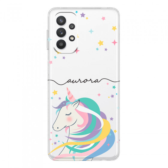 SAMSUNG - Galaxy A32 - Soft Clear Case - Clear Unicorn Handwritten