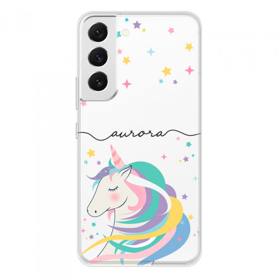 SAMSUNG - Galaxy S22 Plus - Soft Clear Case - Clear Unicorn Handwritten