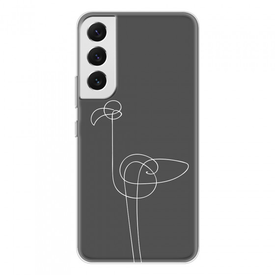 SAMSUNG - Galaxy S22 Plus - Soft Clear Case - Flamingo Drawing